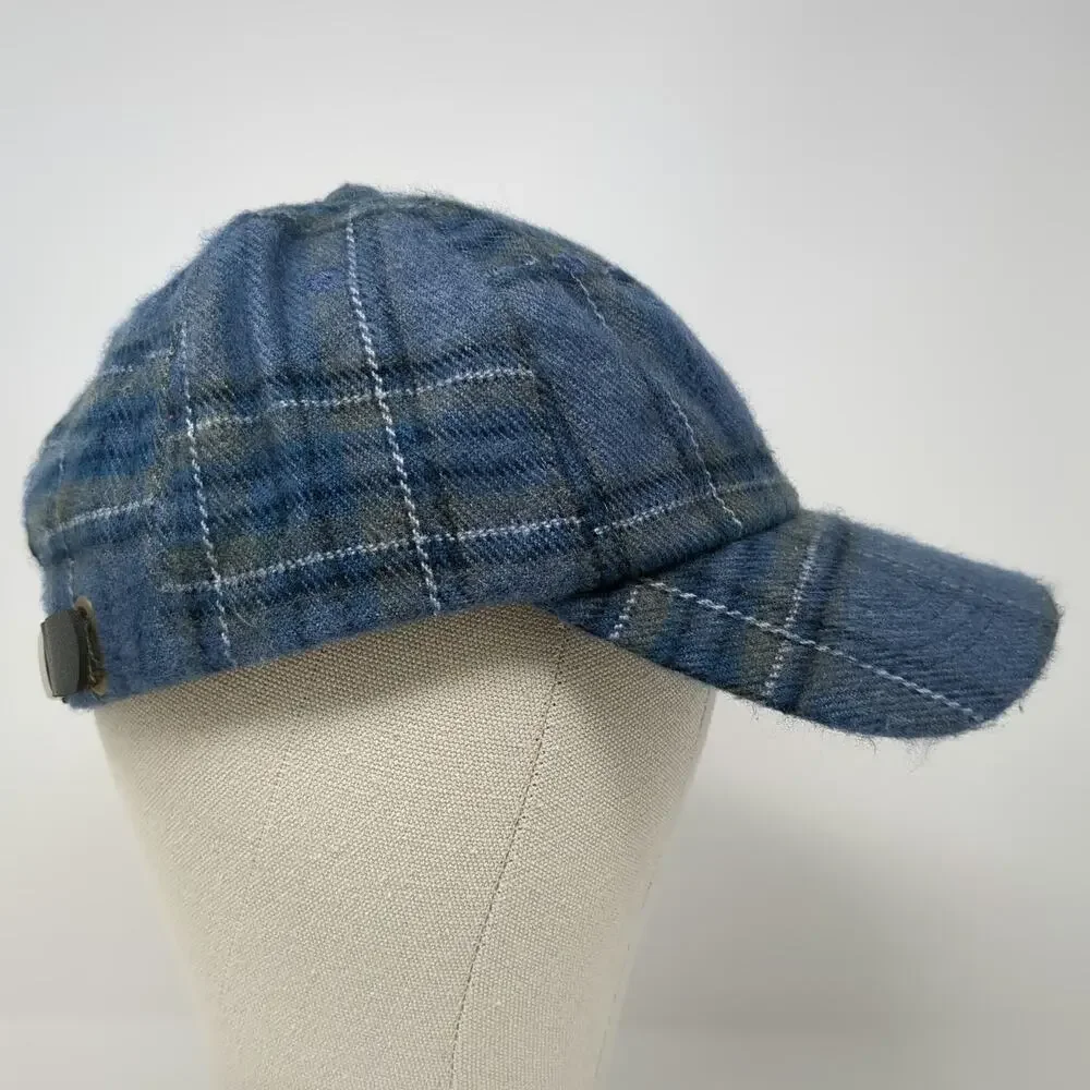Target Plaid Baseball Cap Blue One Size Slideback Hat Checkered Pattern Fabric